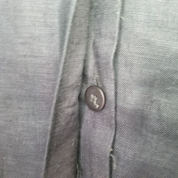 Vintage Liz Claiborne 80s 100% Linen Short Sleeve Drop Waist Hidden Button Dress - Picture 7 of 8